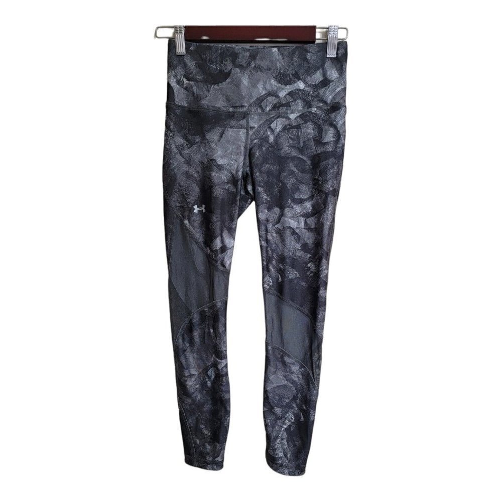 UNDER ARMOUR Women's Heatgear Printed Mesh-inset Compression Leggings Size SM